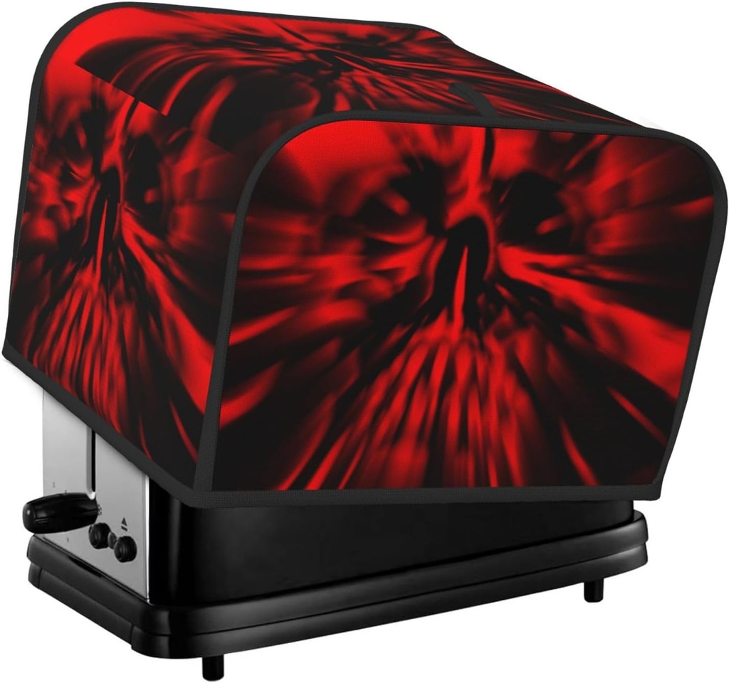 Oven Cover Kitchen Bread Machine Protector,4 Slice Toaster Cover For Home,Fingerprint Coaster Cover,Kitchen Small Appliance,The Red Head Skull