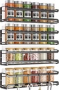 Spice Rack Wall Mounted 4 Pack,Space-Saving Spice Organizer for Spice Jars and Seasonings,Screw or Adhesive Hanging Spice Rack Organizer for Your Kitchen Cabinet,Pantry Door,11.41x2.75x2.75in