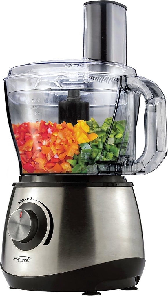 Brentwood Select FP-581 Food Processor, 8-Cup, Stainless Steel/Black