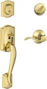 SCHLAGE Camelot Single Cylinder Handleset and Left Hand Accent Lever, Bright Brass (F60 CAM 505 Acc 605 LH)