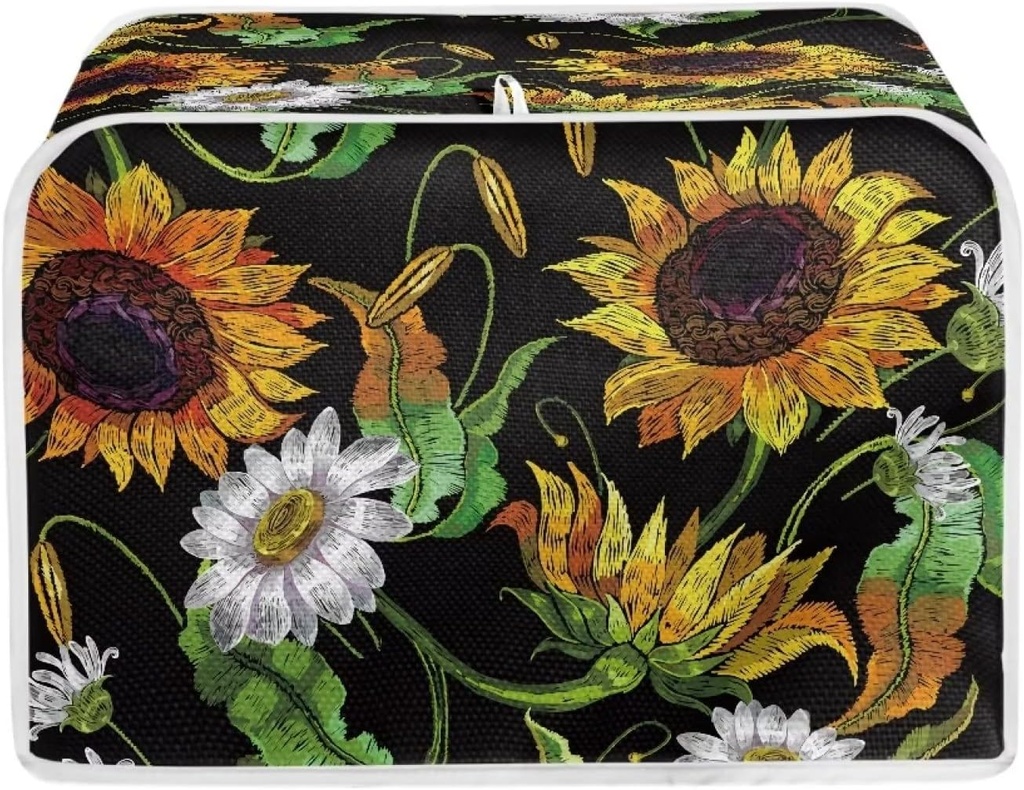 chaqlin Bread Machine Toaster Accessories Small Toaster 4 Slice Cover Wide Slot Asethetic Sunflower Graphics Toaster Bag