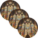 3 Pcs Non Slip Trivet for Crock Pot 15in Hot Bowl Holder Home Necessities Porta platos para mesa European-Style Colored Flower Windows