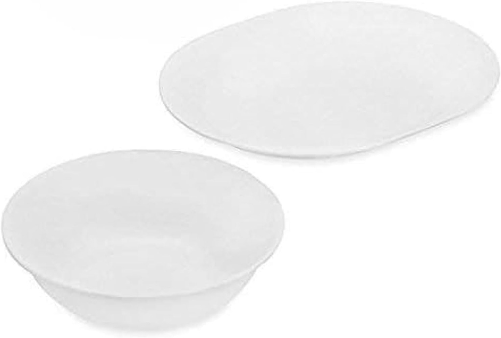 Corelle 12-1/4-Inch Serving Platter, Winter Frost White - 2-Quart Serving Bowl, Winter Frost White - Bundle Set of 2 (1 Serving Platter and 1 Serving Bowl)