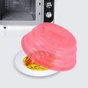 Kichwit Collapsible Silicone Microwave Plate Cover for Food, Dishwasher Safe and BPA Free, Red, 11”