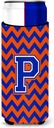 Letter P Chevron Orange and Blue Ultra Beverage Insulators for slim cans