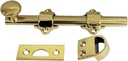 QCAA Solid Brass Dutch Door Bolt, 6", Polished Brass, 1 Pack, Made in Taiwan