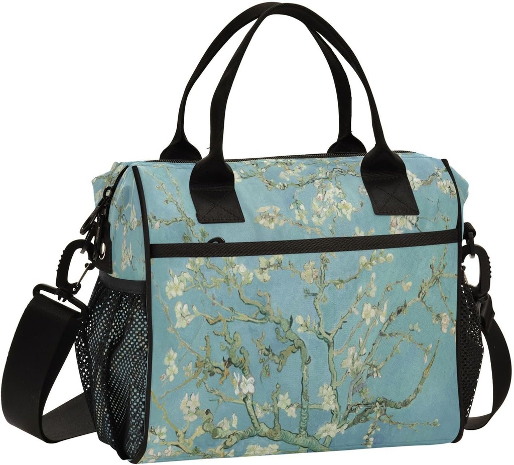 senya Lunch Bag Insulated Lunch Box Large Lunch Tote Bag Leakproof Lunch Cooler Bag Van Gogh Almond Blossom for Men Women, Medium