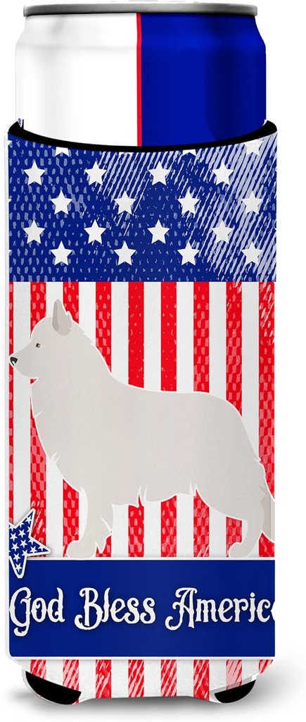 Caroline's Treasures Berger Blanc Suisse American Decorative Hugger, Slim Can, Multicolor
