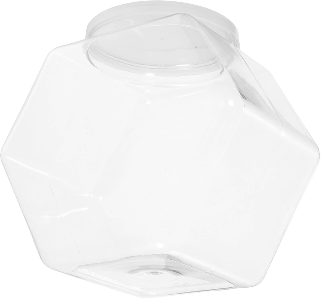 Hexagon Clear Cookie Jar Large Snack Holder with Lid Thickened Transparent Storage Canister for Candy Multi Functional Reusable Container for Home Organization