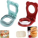 2pcs Sandwich Cutter and Sealer for Kids,DIY Decruster Pocket Sandwiches,Sandwich Cutter-Sandwich Maker for Lunchbox and Bento Box (Square Blue+Round Red)