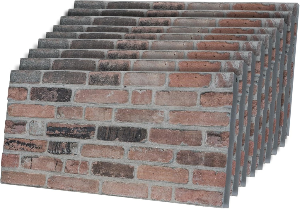 | 3D Wall Panels | Natural Brick Effect Cladding Styrofoam | Ideal for Kitchen, Living Room, Bedroom | Earthcore | 9 Piece | 40 inch x 20 inch | Covers 48 sq ft