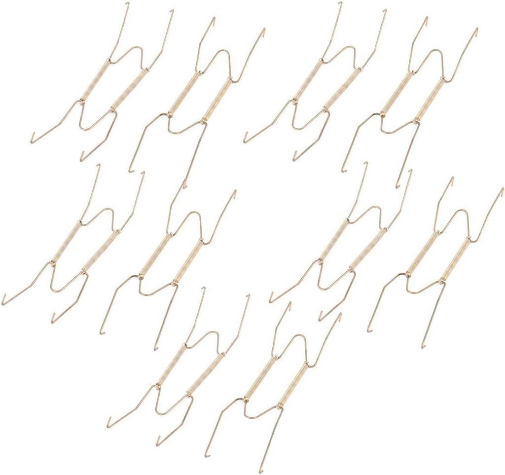 XYZOOM Metal Household W Shaped Pan Plate Holder Wall Hanger 19 x 5cm 10pcs Gold Tone(8d8e2 de97c 96892 090ac f90b3 e840d