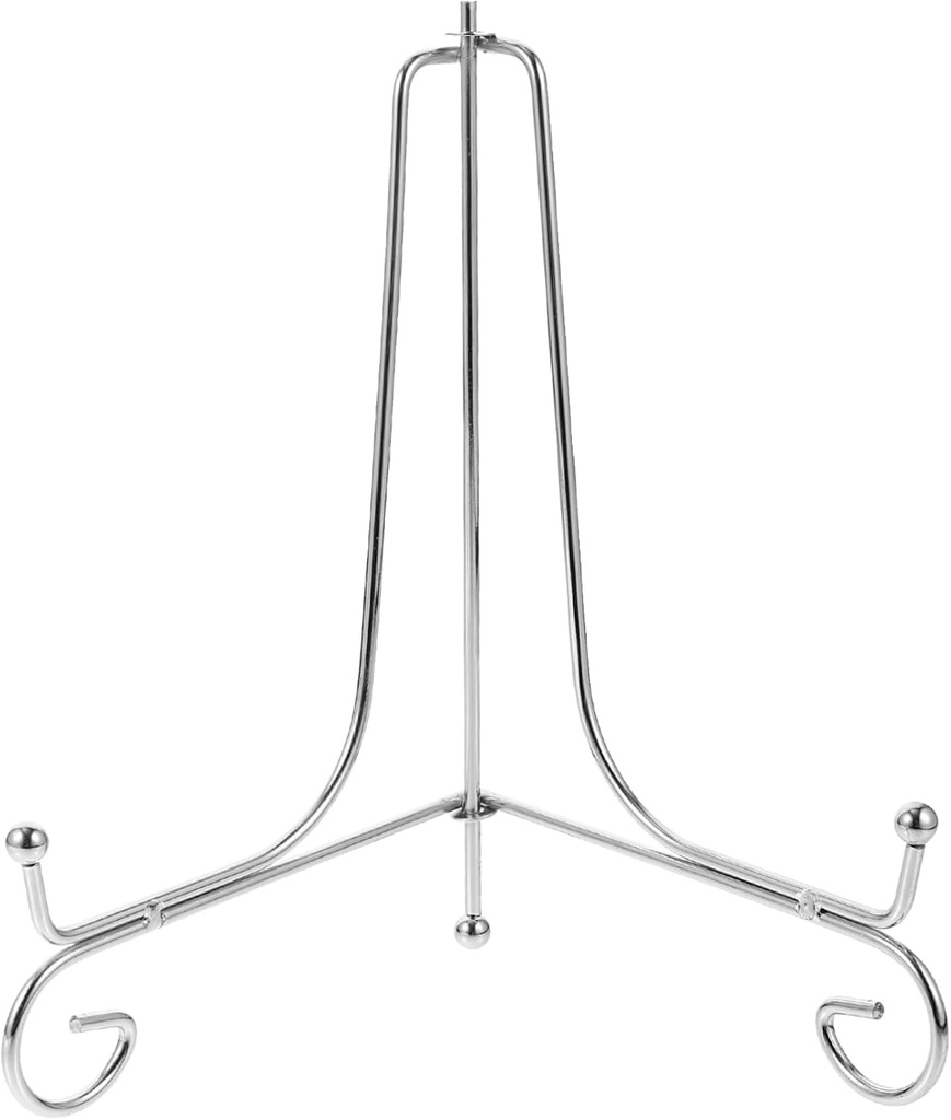 Garneck Iron Art Plate Holder Rack Desktop Display Stand for Plates Dishes Photos and Books Sturdy Iron Construction for Home Decor and Creative Tabletop Ornament