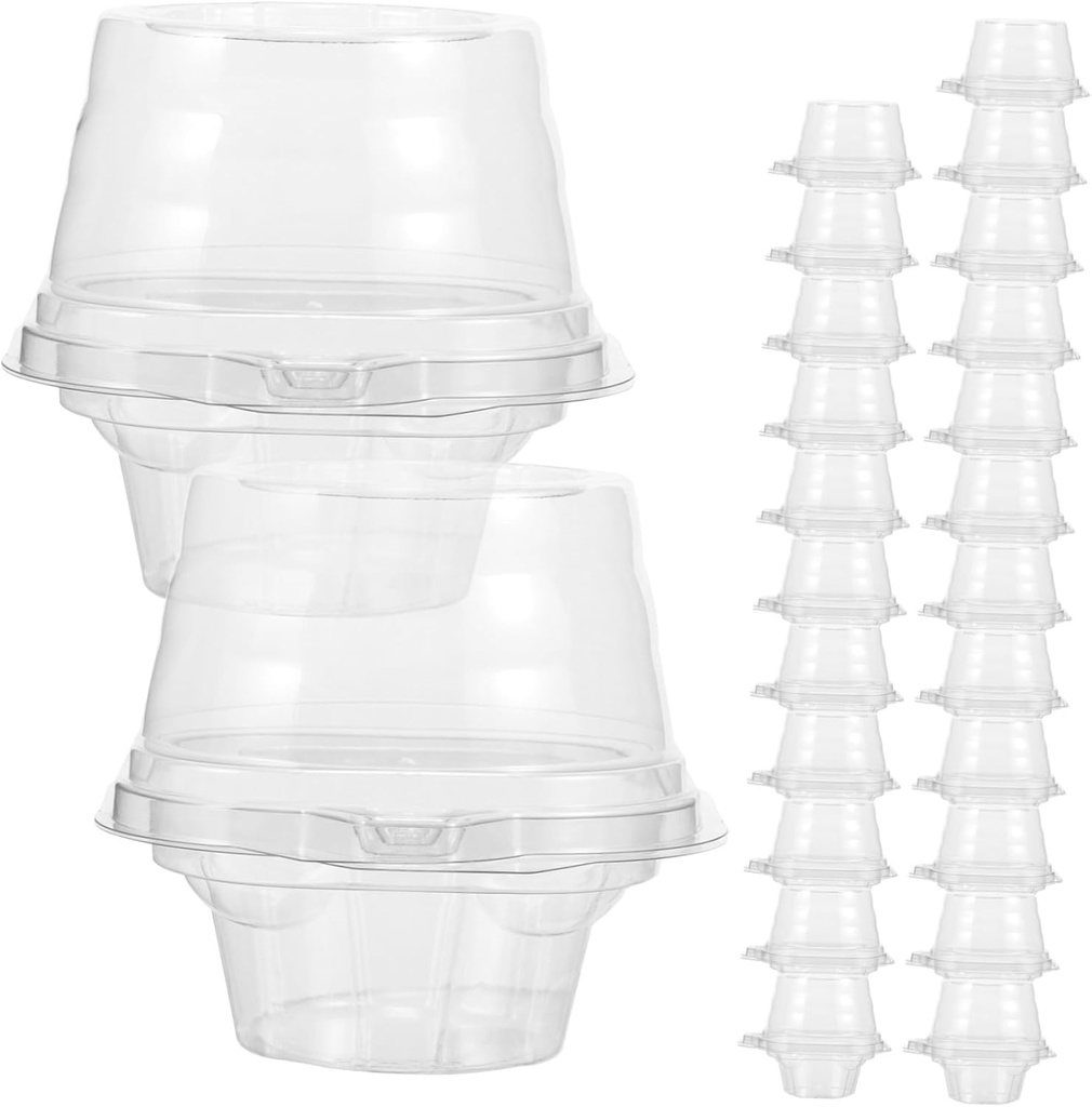25pcs Mini Cake Box Lids Portable Cupcake Containers for Desserts for Parties Events and Bakery Use Design for Easy Viewing