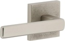Viaggio QADMLNLUS_PSG_238_LH Motivo Left Handed Solid Brass Passage Door Lever Set with Lusso Lever and Quadrato Linen Backplate - 2-3/8" Backset - Satin Nickel