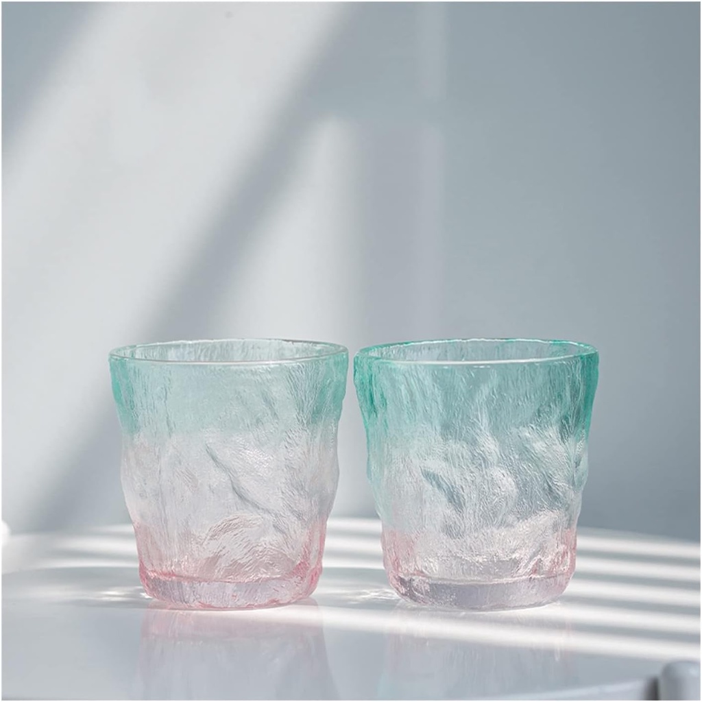 Glass Cups Drinking Glasses Set Household Elegant Drinking Cups Glass Drinkware Set for Water Wine Beer Cocktails and Mixed Drinks Drinking Glasses (Color : E) (A)