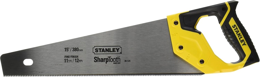 STANLEY Hand Saw, 12-Point/Inch, Sharp Tooth, 15-Inch (20-526)