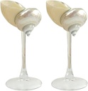 2Pcs Seashell Wine Glasses Wedding Wine Glasses Conch Goblet Martini Cocktail Glass Cup for Birthday Wedding Beach Bridesmaids Anniversary Party(A)