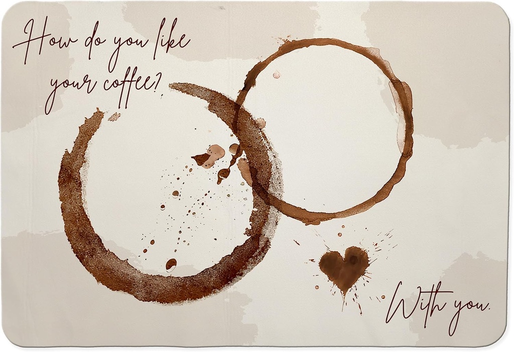 Espresso Lovers Gifts Dish Drying Mat, Neutral Beige Coffee Bar Mat for Countertops, Espresso Absorbent Dish Drying Mats for Kitchen Counter Coffee Maker, 16x24 Inch