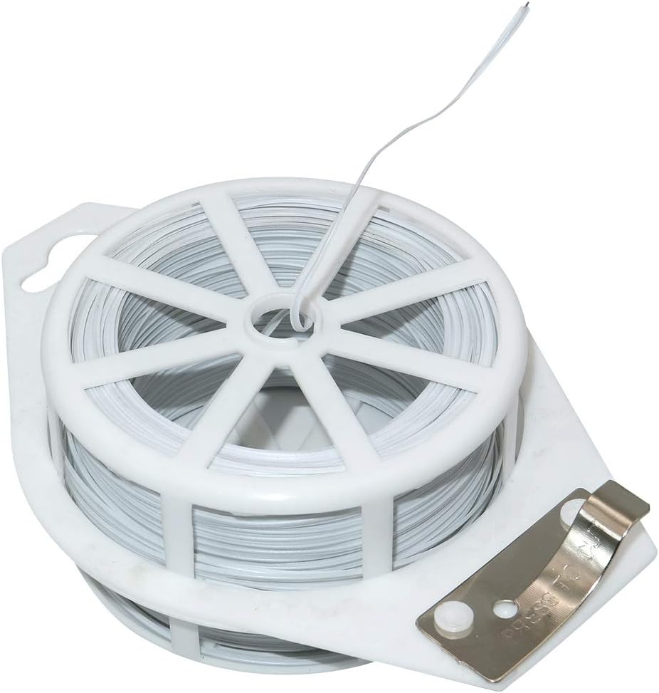 KINGLAKE 328 Feet Plastic Plant Twist Tie White Garden Plants Tie Multi-Use for Secure Vines,Plants
