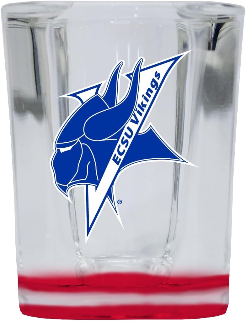 R and R Imports Elizabeth City State University 2 Ounce Shot Glass Square Red Base Officially Licensed Collegiate Product 4-Pack