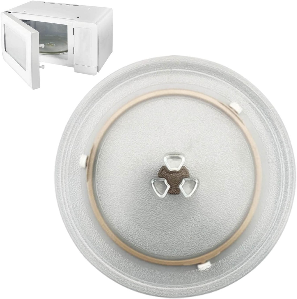 Universall Microwave Glass Turntable Plate, 9.6" 10" 12.4" Round Microwave Glass Plate, 0.2" Thick, Microwave Glass Tray With Microwave Turntable Coupler And Ring, Replacement Accessories ( Color : Cl