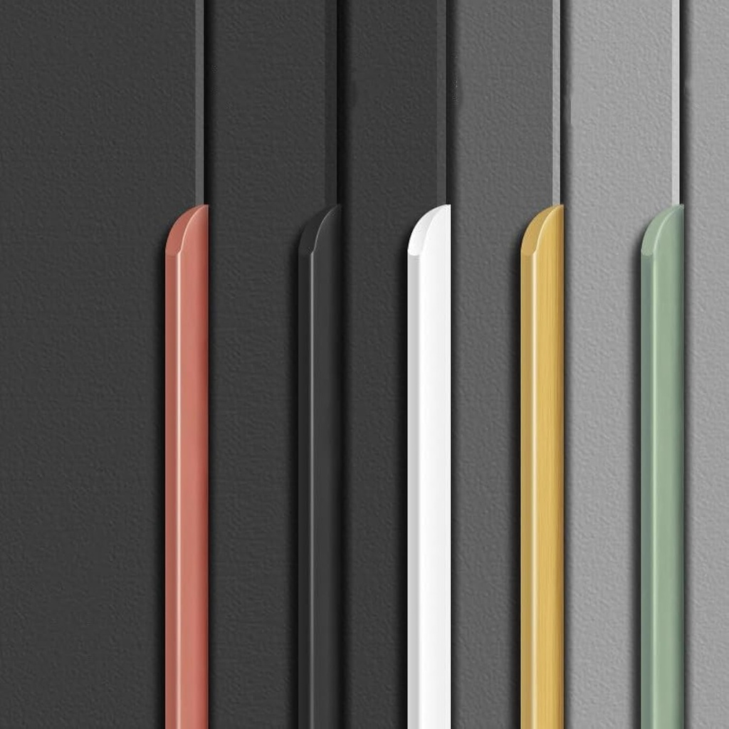 4 Pack Finger Pulls for Cabinets Finger Handles Drawer Edge Tab Pull, Modern Dresser Long Concealed Handles Kitchen Cabinet Hardware (15.75"(400mm),Black)