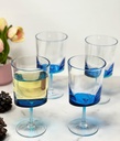 Elegant Unbreakable Acrylic Wine Glasses Set of 4, 12oz Stemmed, Outdoor or Indoor Use, Blue