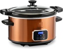 Toastmaster 4-Quart Digital Slow Cooker with Locking Lid - Food Warmer for Dip, Soups, Parties, Meal Preparation & More - Copper