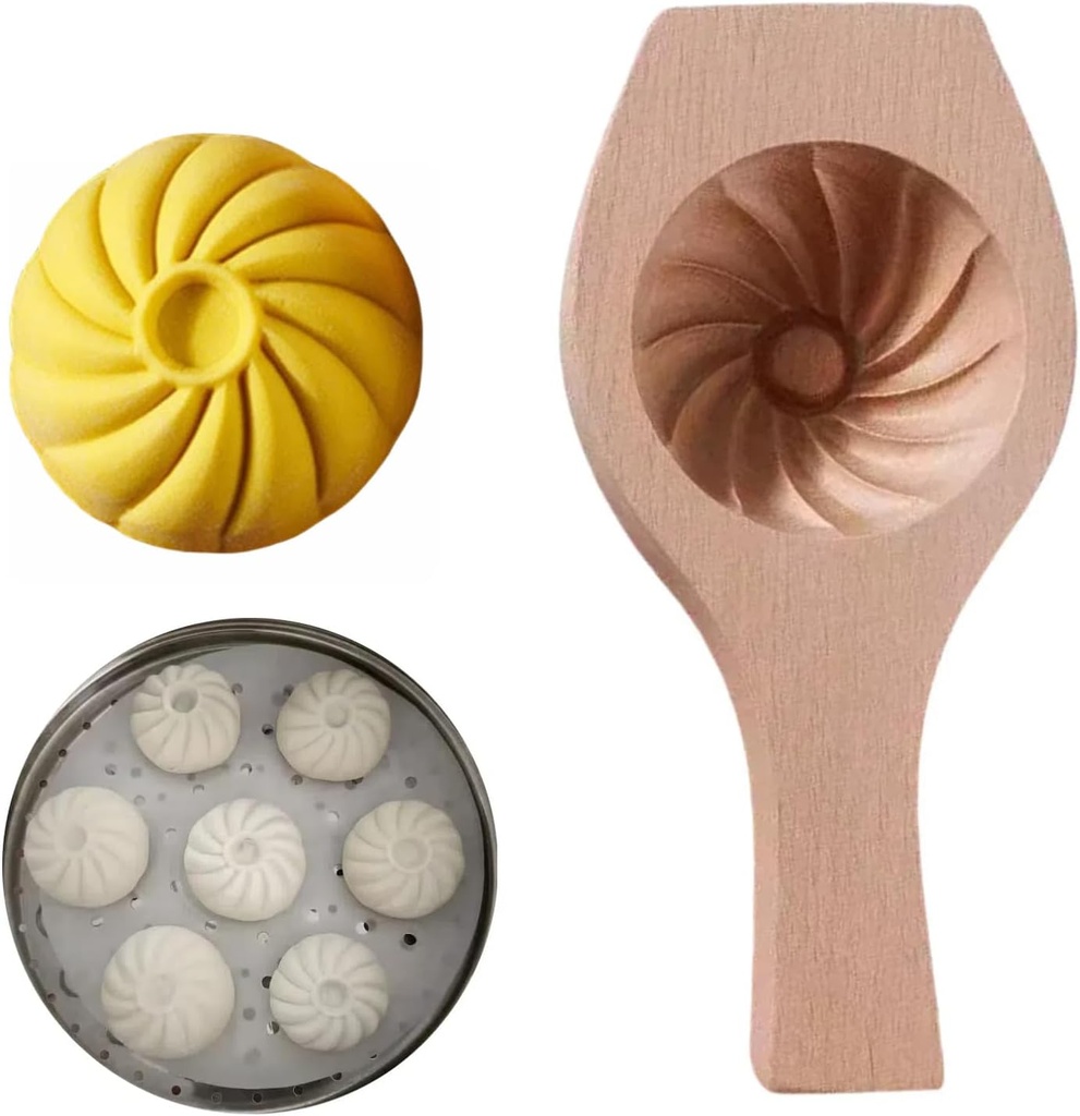 Wooden Bao Bun Maker,Baozi Maker Machine,Wooden Steam Bun Mold,This Kitchen Appliances And Gadgets Is the Best Gift for Asian Food Enthusiasts And Dumpling Maker (Ordinary Steamed Buns)