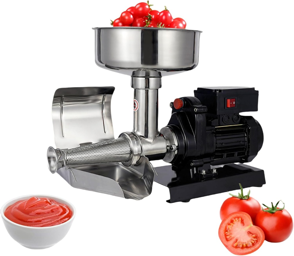 450W Commercial Tomato Sauce Maker Machine - 304 Stainless Steel Jam Press with Adjustable Strainer, 352lbs/Hour High Output Tomato Milling Machine