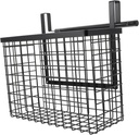 GLEAVI Hanging Wire Basket for Kitchen Seasoning Bottles Nail Cabinet Door Storage Rack Strong Load Bearing Non Punching Design Elegant Black Metal Mesh Organizer for Vegetables