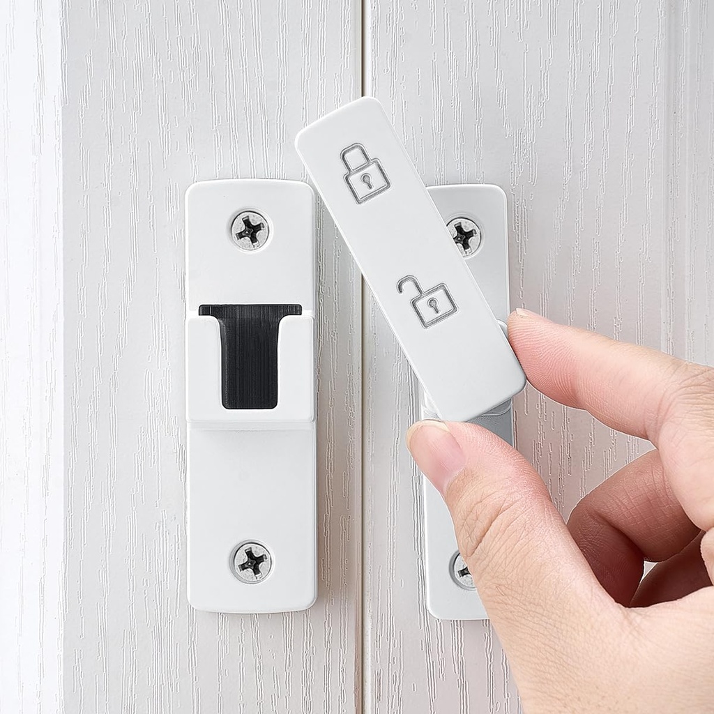 White Barn Door Latches,180 Degree Gate Lock,Flip Gate Latches Hardware,Zinc Alloy Door Lock Latch,Door Security Sliding Door Latch Lock for Cabinets,Bathroom, Barn & Garden.