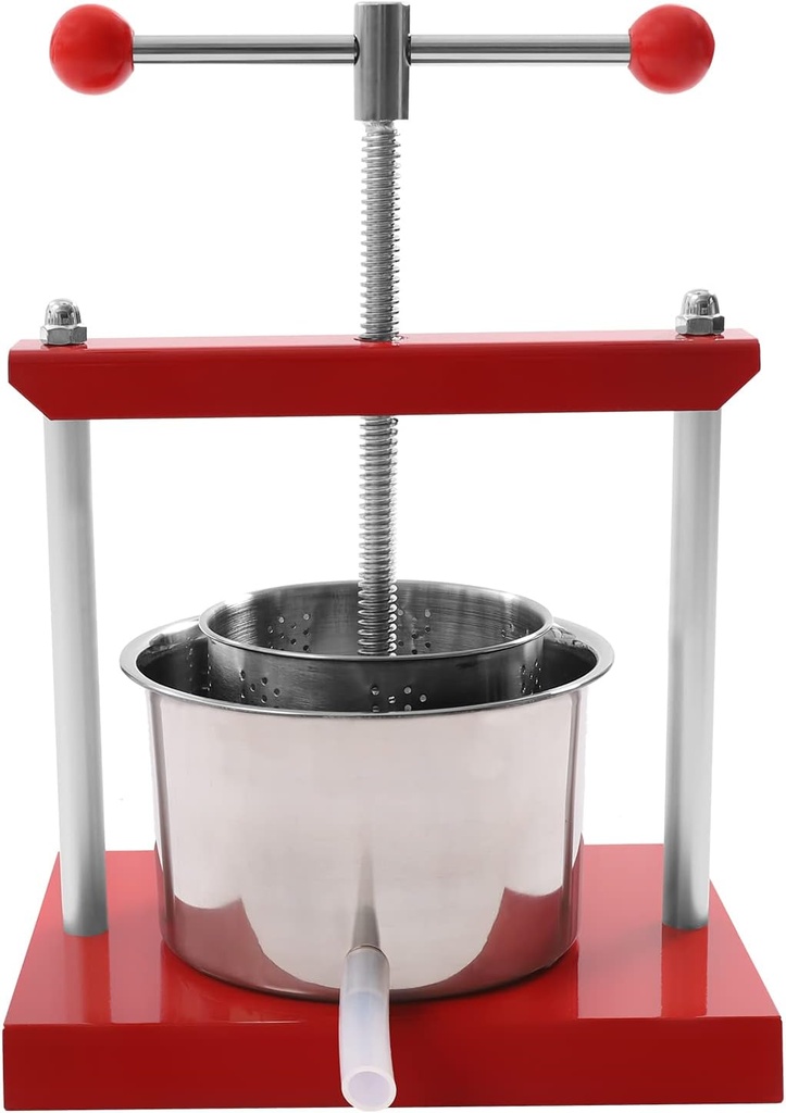 Cheese Tincture Fruit Wine Manual Press, 3L/0.8Gallon Stainless Steel Press Machine for Juice, Vegetable, Wine, Olive Oil