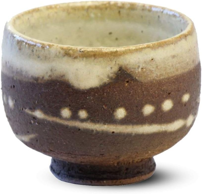 W918-15 Shigaraki Ware Drinking Cup, Pottery, Width 2.2 x Depth 2.2 x Height 1.8 inches (5.5 x 5.5 x 4.5 cm), Streamline (White), Stylish Ceramic