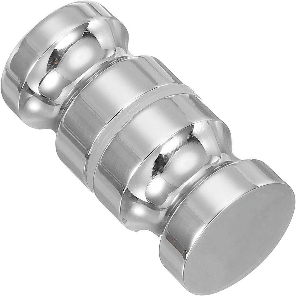 PATIKIL Glass Shower Door Handle, Stainless Steel Back-to-Back Shower Door Knob Bathroom Sliding Shower Screen Round Pull Knobs Hardware for Replacement Groove Glass Door, Silver