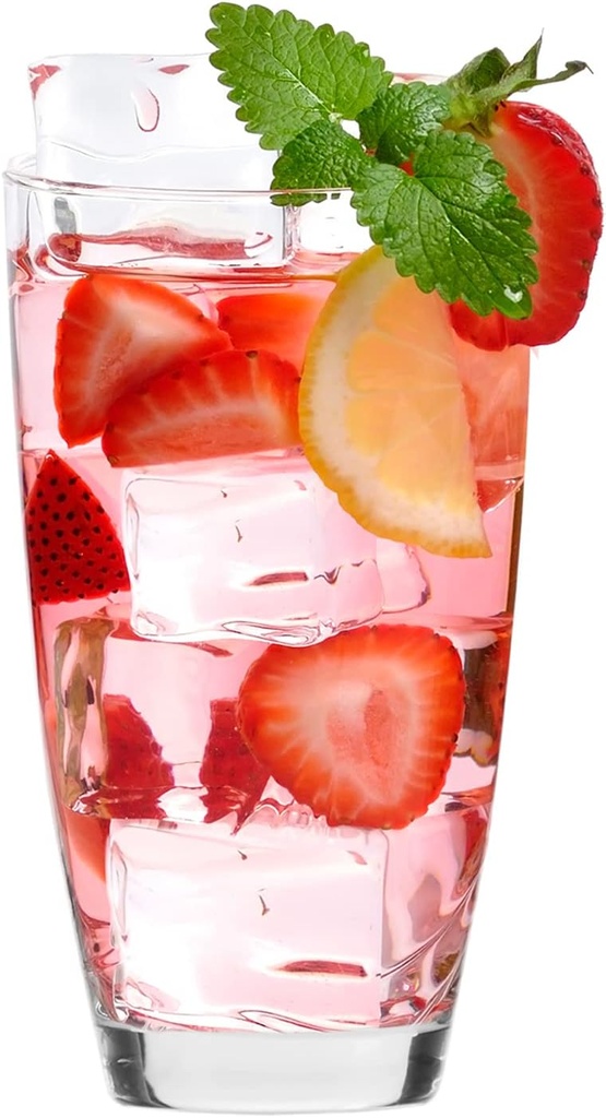 Krosno Tall Water Drinking Glasses, Set of 6, 16.9 oz Mixology Collection, Ideal for Everyday Use, Drinking Glasses, Lead-Free and Safe, Dishwasher Safe, Made in Europe