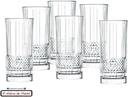 6 Glasses for Drinking Juice Aperitif/Cocktail Crystal - Service Diamant 37 cl (12,48 fl oz) - Klein House - Company : Artisan du Cristal - Gift Set - Stamped : Klein 54120 Baccarat France