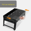 Folding Charcoal Barbecue Grill,Outdoor Smoker Barbecue Portable Stainless Steel Charcoal BBQ Grill for Travel Garden Camping Family Dinners and Birthday Partie(35 * 20 * 26cm)