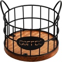 Luxshiny Coffee Holder Basket Metal Wire Coffee Organizer Base Easy Access Storage for Home Office Multipurpose Design for Fruits Snacks
