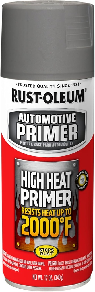 Rust-Oleum 249340 Automotive 12-Ounce High Heat Primer Spray Paint, Gray