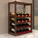 Bamboo Wine Rack Stand for 9 Bottles & 4 Glasses Stylish Home Decor for Kitchen Bar and Cellar Freestanding Bottle Holder