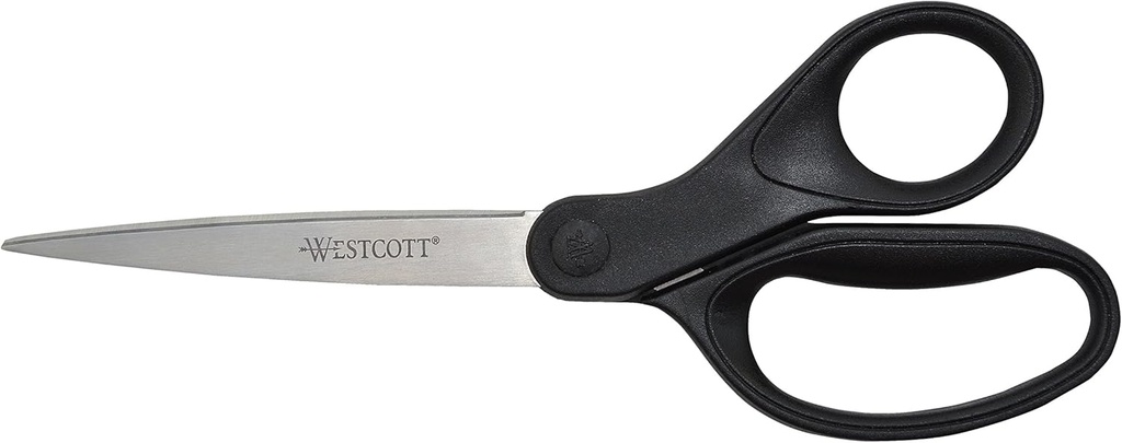 Westcott 16451 8-Inch KleenEarth Recycled Scissors For Office and Home, Black