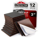 X-PROTECTOR Non Slip Furniture Pads – 12 Premium Furniture Grippers 3"! Best SelfAdhesive Rubber Feet Furniture Feet – Ideal Non Skid Furniture Pad Floor Protectors – Keep Furniture in Place!