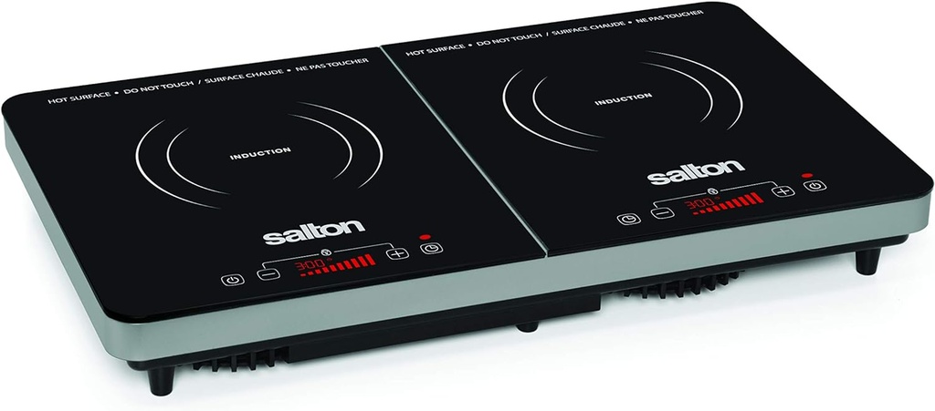 Salton Portable Double Induction Cooktop, Black