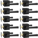 knobelite 10 Pack Privacy Door Handle,Keyless Matte Black Interior Door Knob,Heavy Duty Door Lever Hardware for Bedroom/Bathroom,Reversible for Left & Right