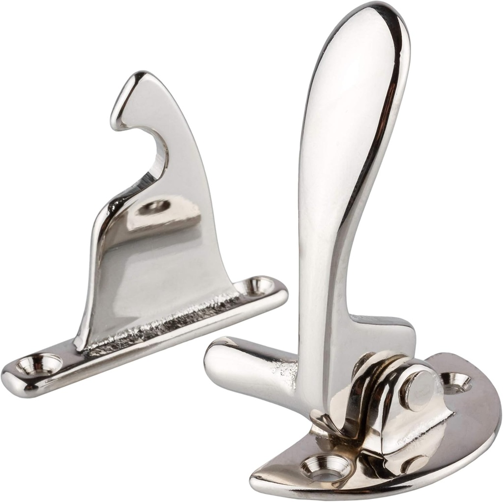 Nickel Offset Left Cabinet Door Lever Latch and Catch | Antique Cabinet, Vintage Cupboard, Desk Furniture Hardware | UA-121-HLPN