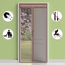 Magnetic Screen Door Curtain, 170x260cm Hands Free Insect Net Door Durable Anti-Tearing, for Front Door and Living Room and Kids Pets, Brown A