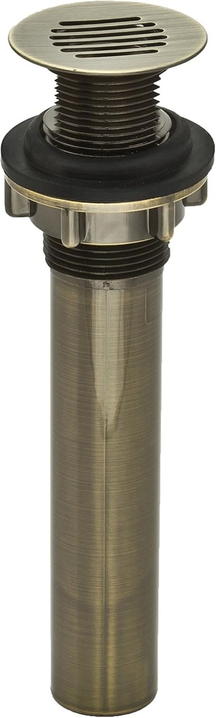 DecoDRAIN Grid Strainer Drain for Bathroom Vanity/Lavatory/Vessel/Sink, Plated ABS Body No Overflow; Antique Brass; PF0727-AB