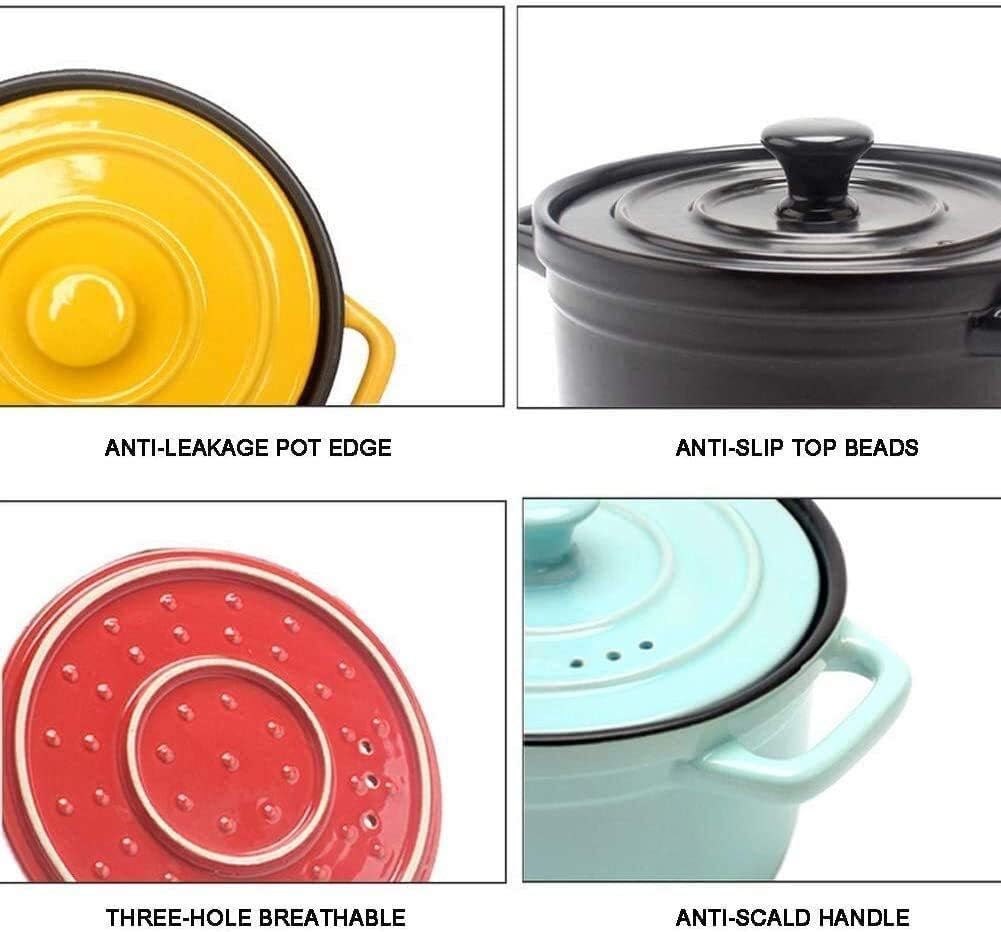 Refractory Ceramic Classic Casserole With Lid, Ceramic Casserole with lid, Slow Cooker Round Dutch Oven, Healthy Non-Stick Ceramic,Home Kitchen Ceramic Casserole (Color : Blue, Size : 4L) (Black 5L)